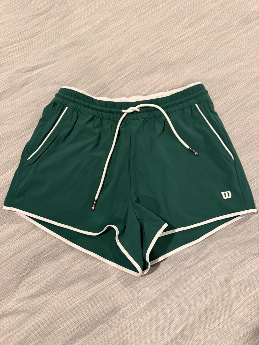 Wilson Dark Green Athletic Shorts with White Trim